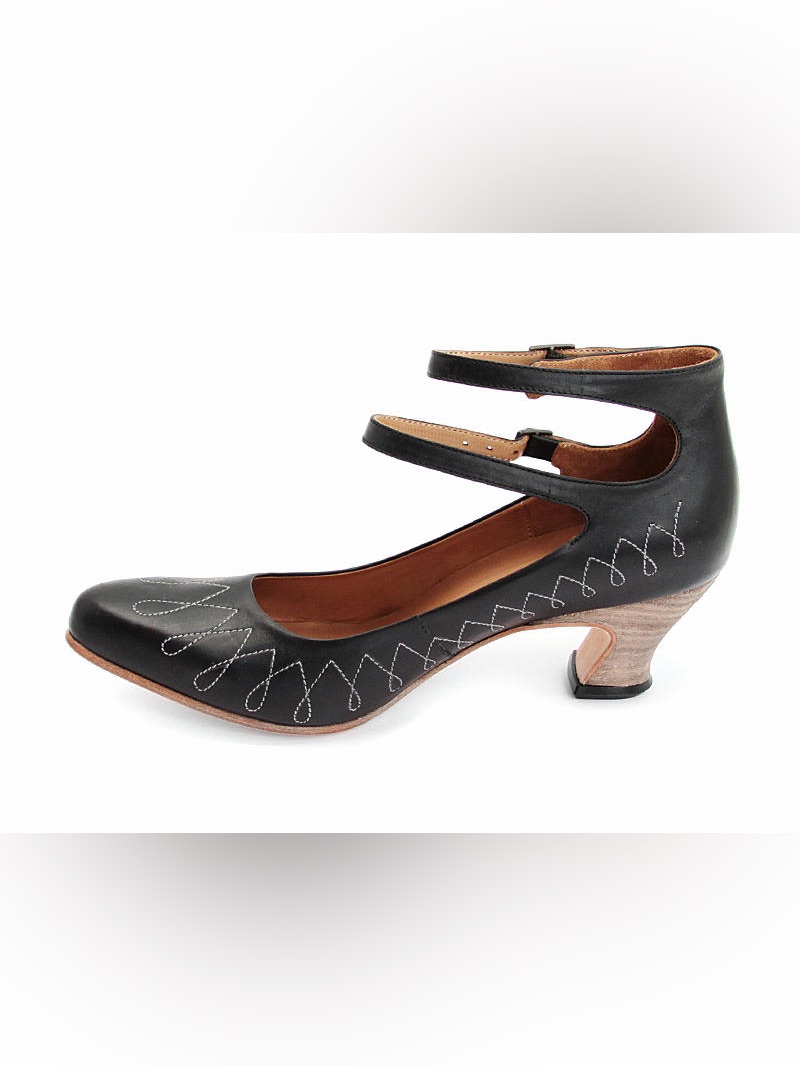 Fluevog Martin Women Buckle Leather Low Heel Pump Shoe Discontinued